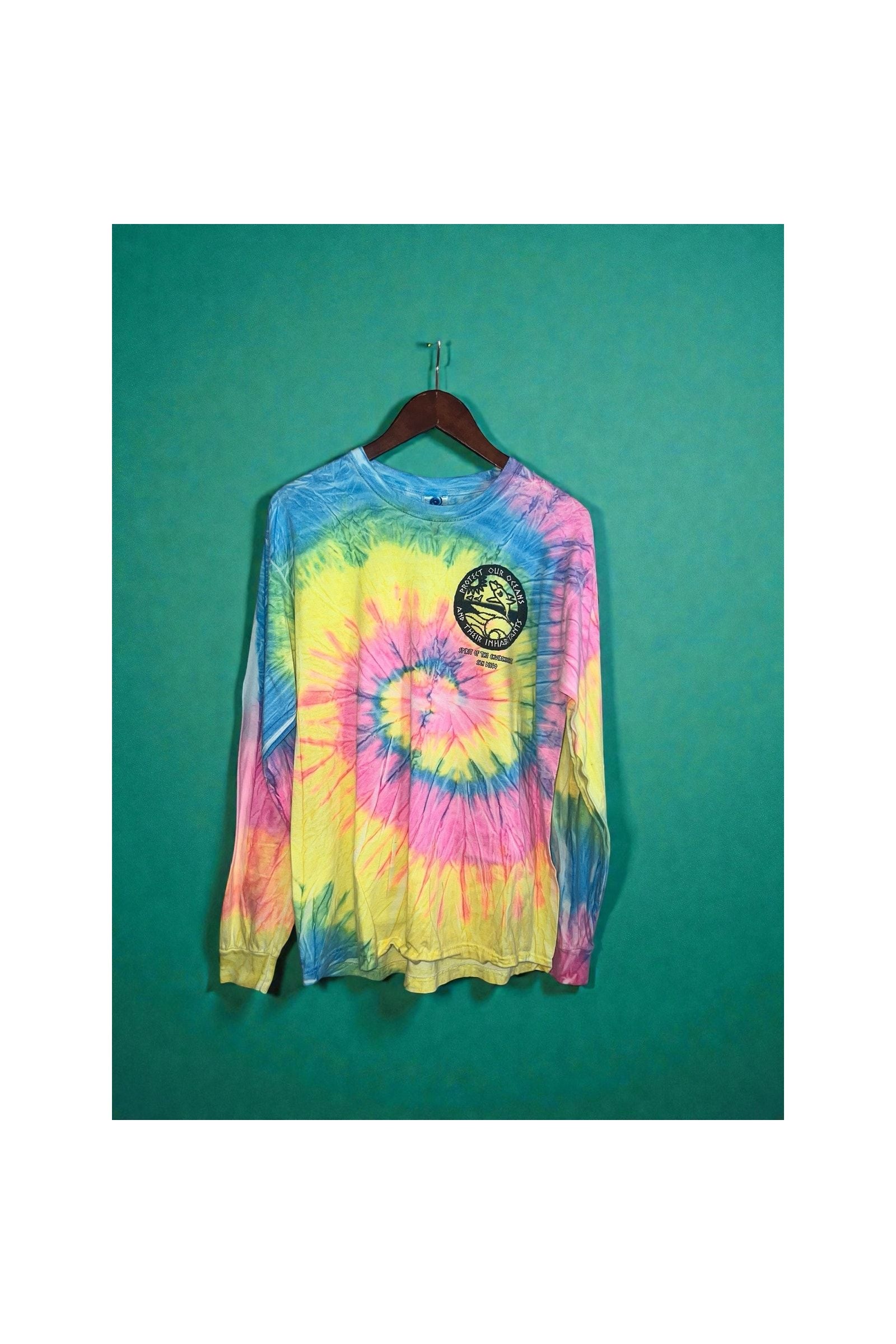 Vintage Protect Our Oceans Tie-Dye Long Sleeve - La Kultura