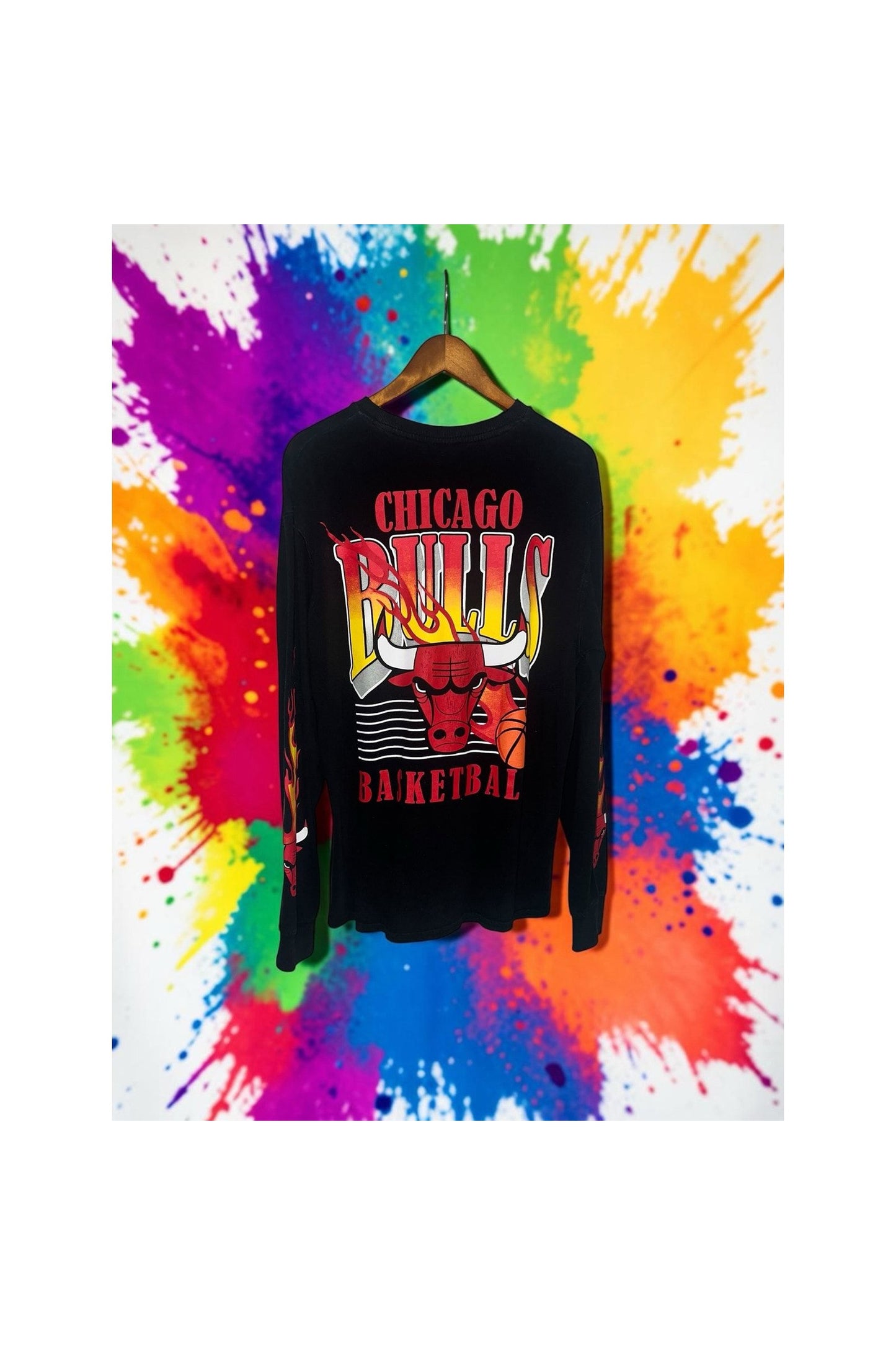 Chicago Bulls Flaming Long Sleeve
