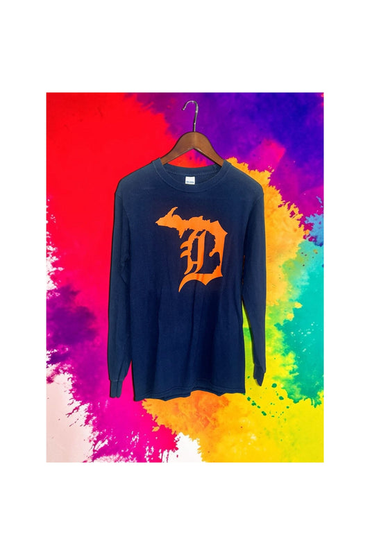 Detroit Tigers Navy Michigan D Long Sleeve